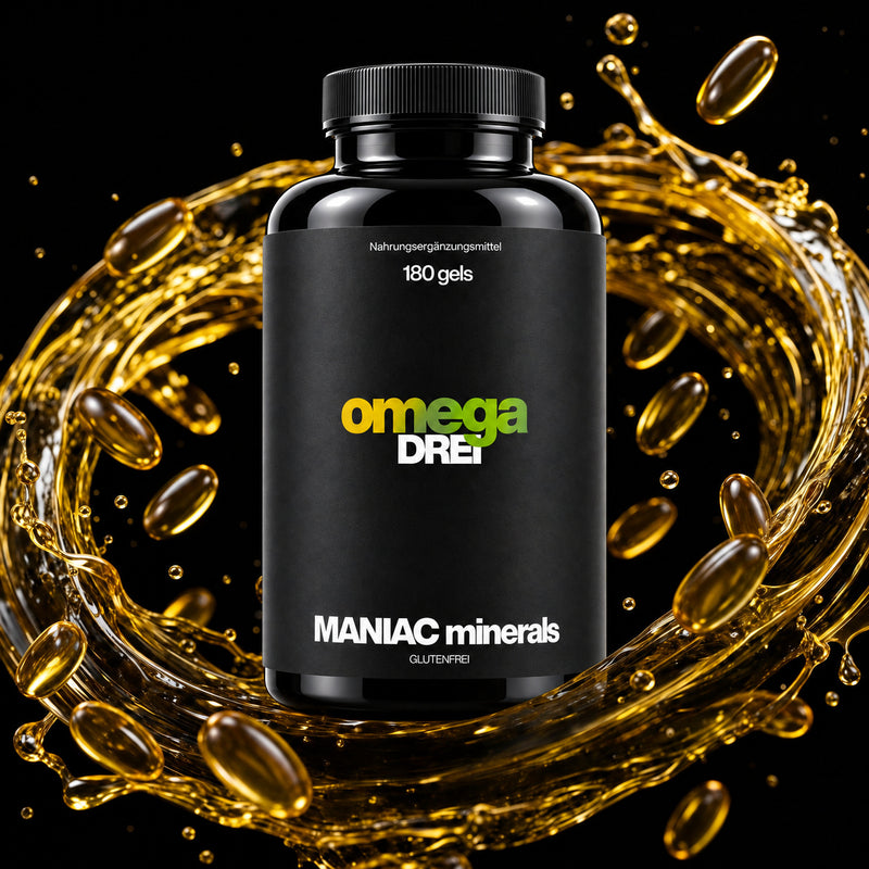MANIAC minerals Omega Drei 180 Softgels Dose