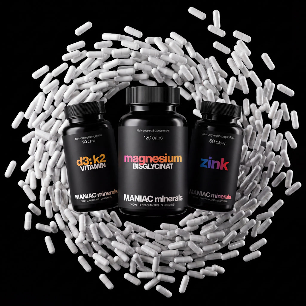 Knochen-Trio: D3+K2, Magnesium + Zink – MANIAC minerals