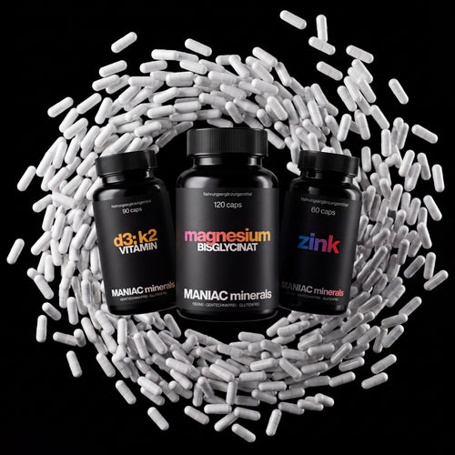 Knochen-Trio: D3+K2, Magnesium + Zink – MANIAC minerals