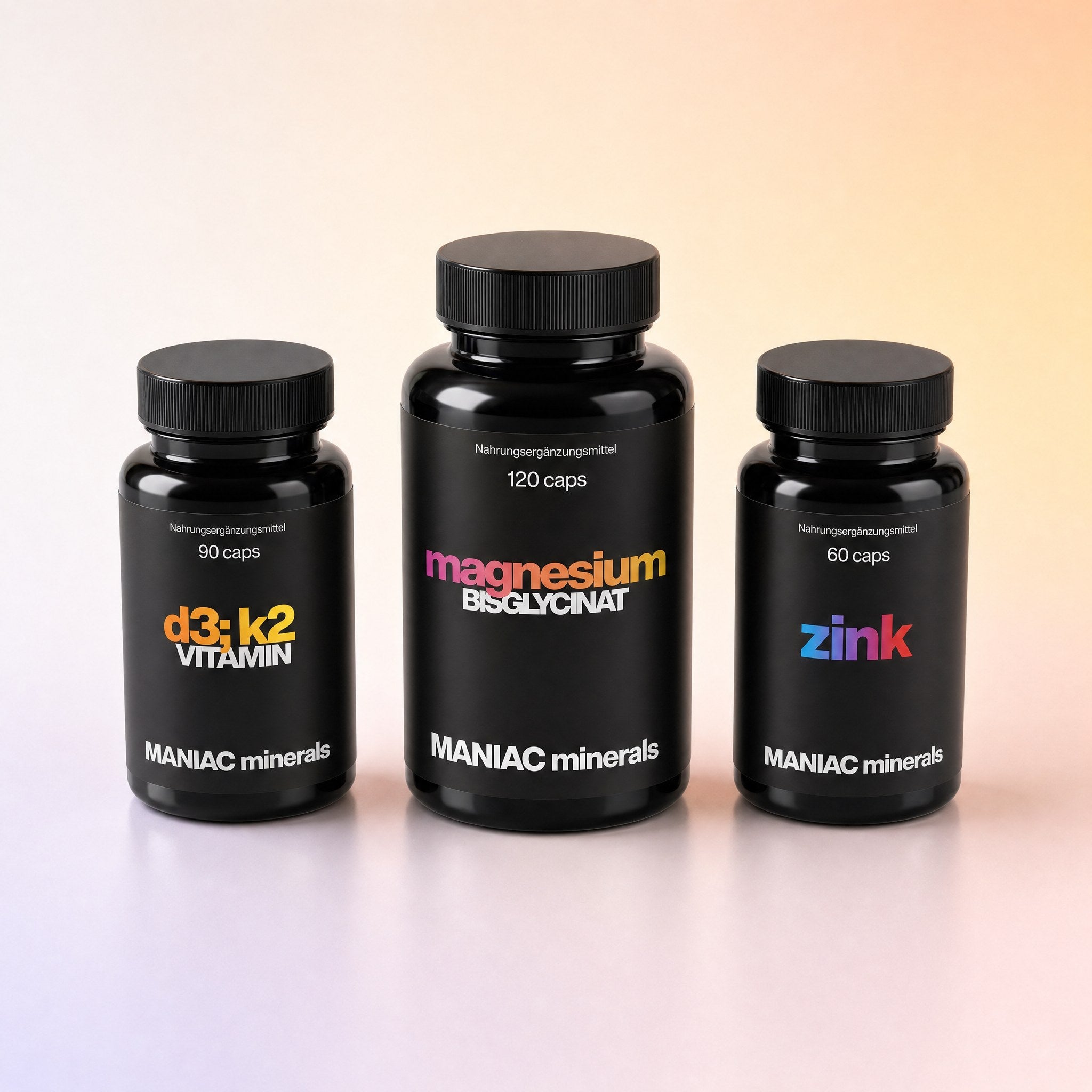 Knochen-Trio – Vitamin D3+K2, Magnesium und Zink als Set