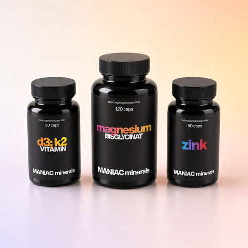 Knochen-Trio – Vitamin D3+K2, Magnesium und Zink als Set