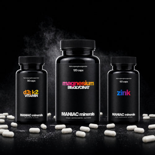 MANIAC Knochen-Trio mit Vitamin D3+K2, Magnesium und Zink