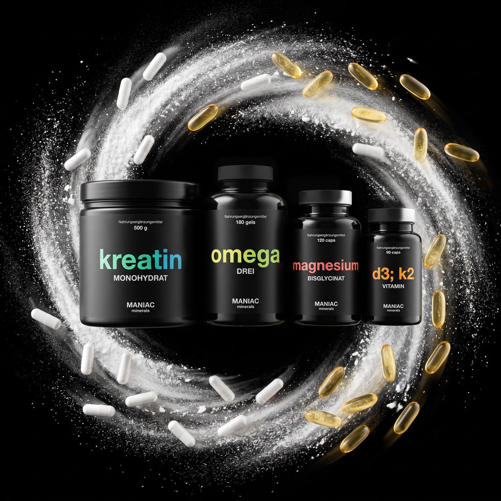 Das Fundament: Kreatin, Omega Drei, Magnesium und Vitamin D3+K2