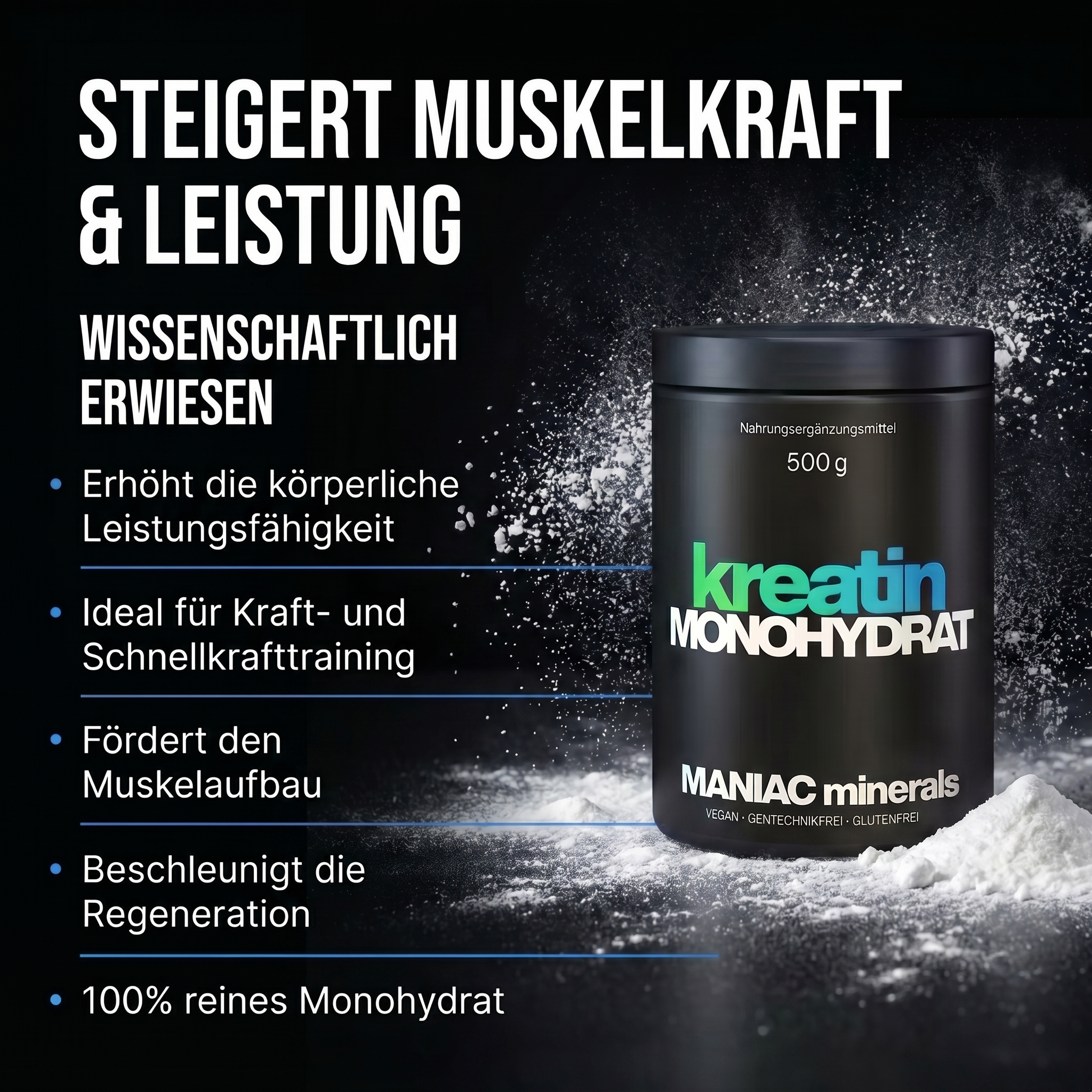 Kreatin Monohydrat — Wirkung & Vorteile