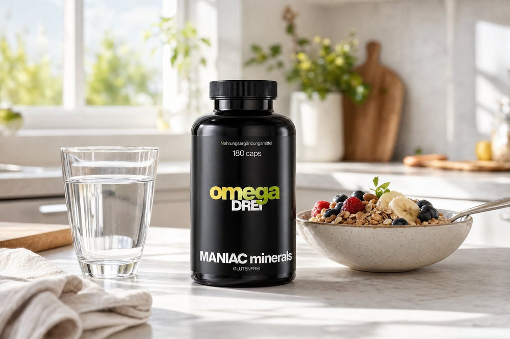 Omega Drei im Alltag: Frühstück mit Glas Wasser