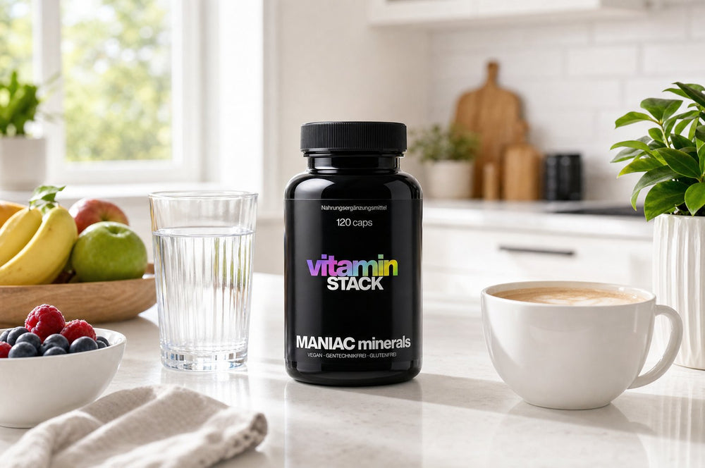 Vitamin Stack im Alltag auf der Küchentheke