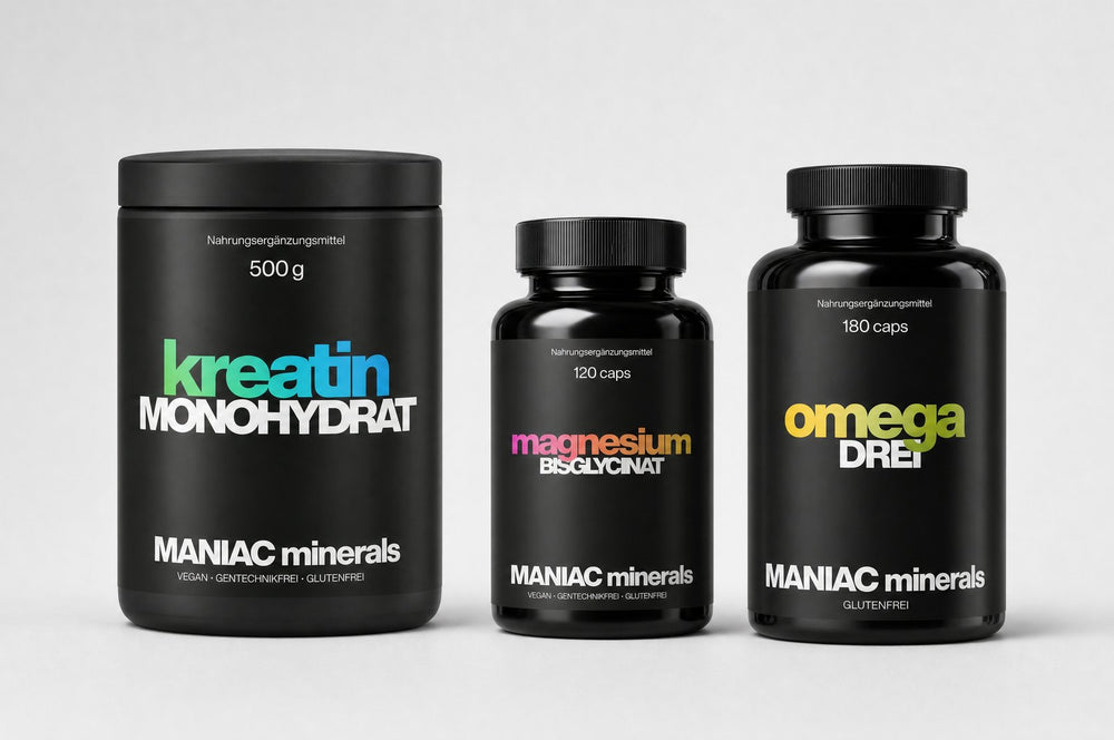 Magnesium, Kreatin & Omega Drei im Set